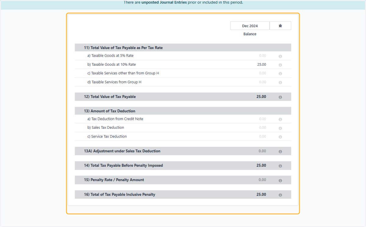 Check details Tax Return Report