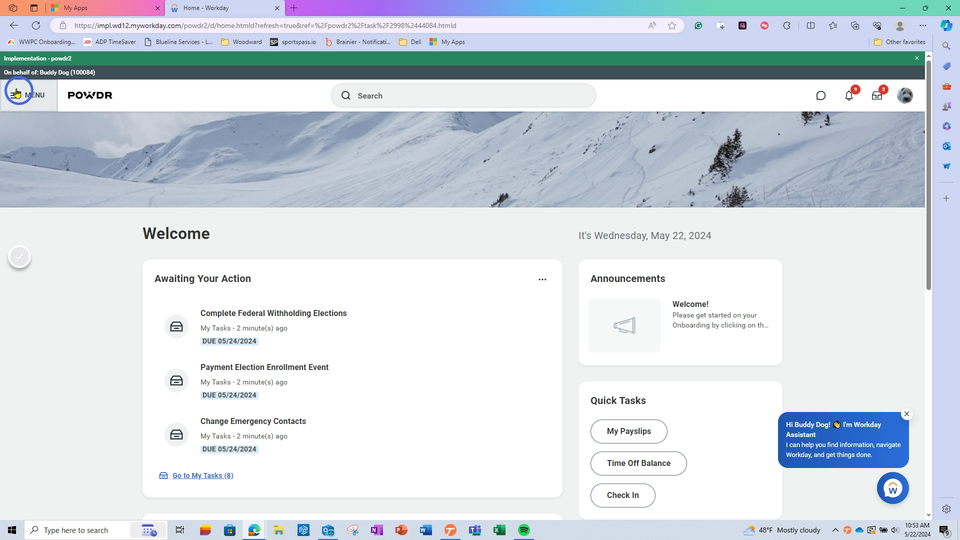 Click on MENU