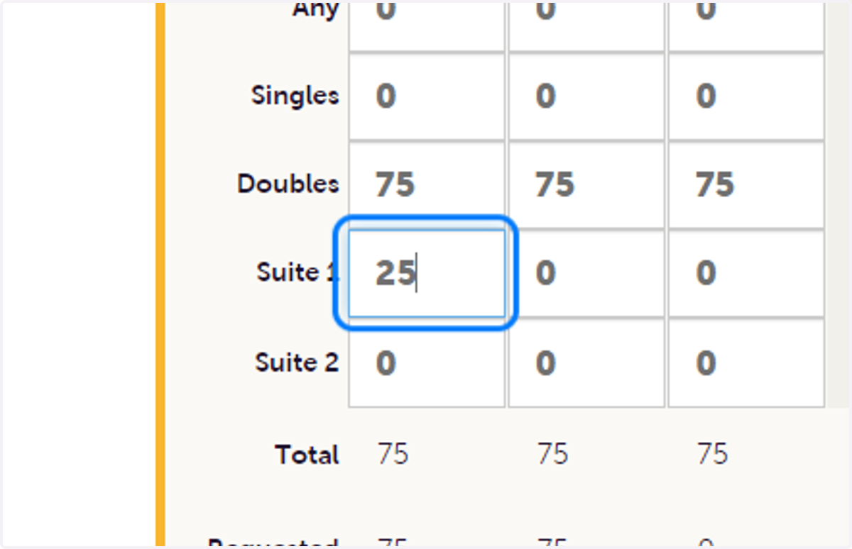 Update the number of available rooms here.