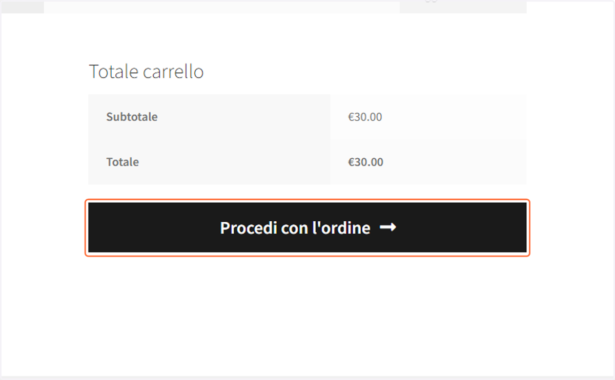 Click on Procedi con l'ordine