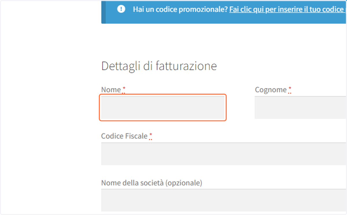 Click on Nome *