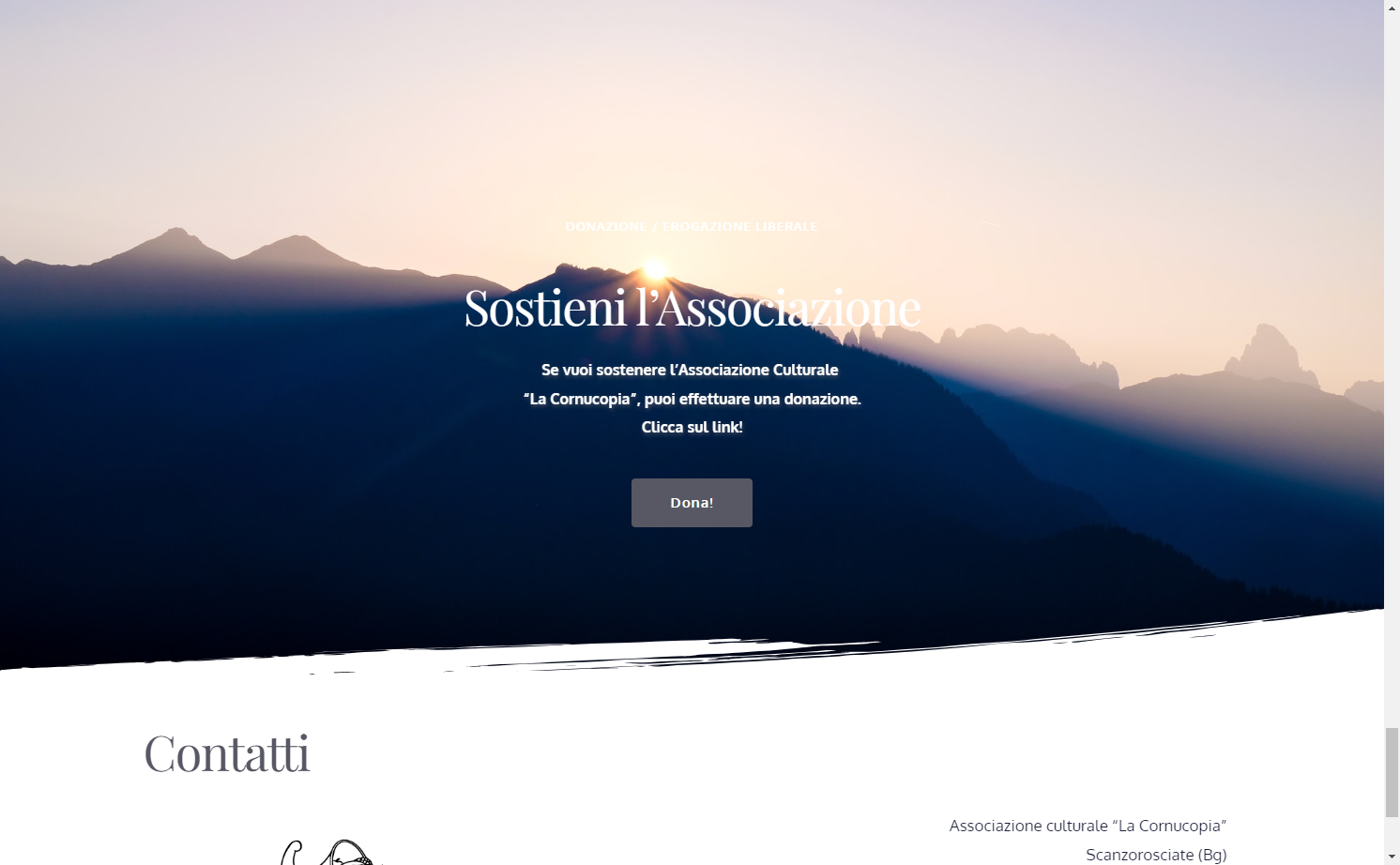 Click sul tasto "Dona!", in basso nel sito