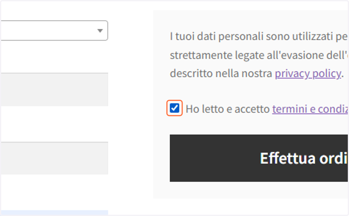 Check Ho letto e accetto termini e condizioni del sito web *