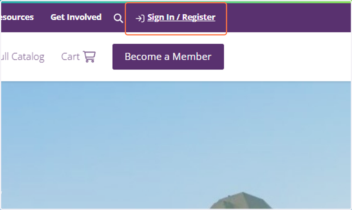 Click on Sign In / Register
