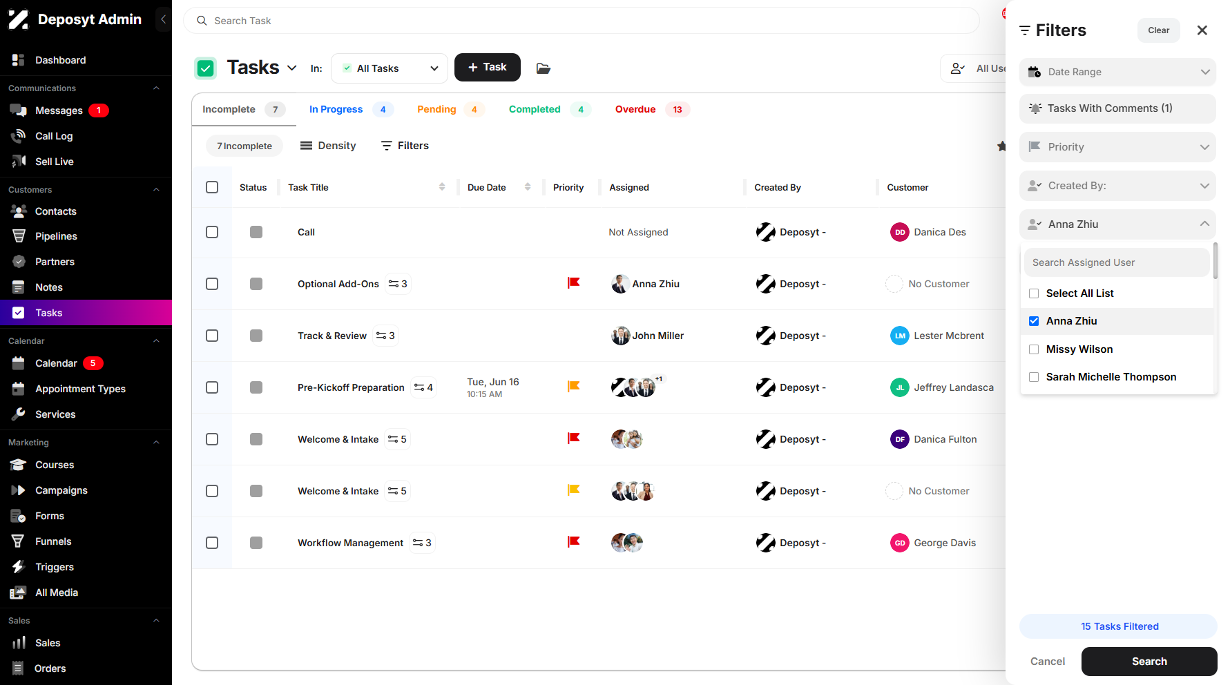 Step 8: To create and save a new smart view, begin by applying filters to your tasks.
