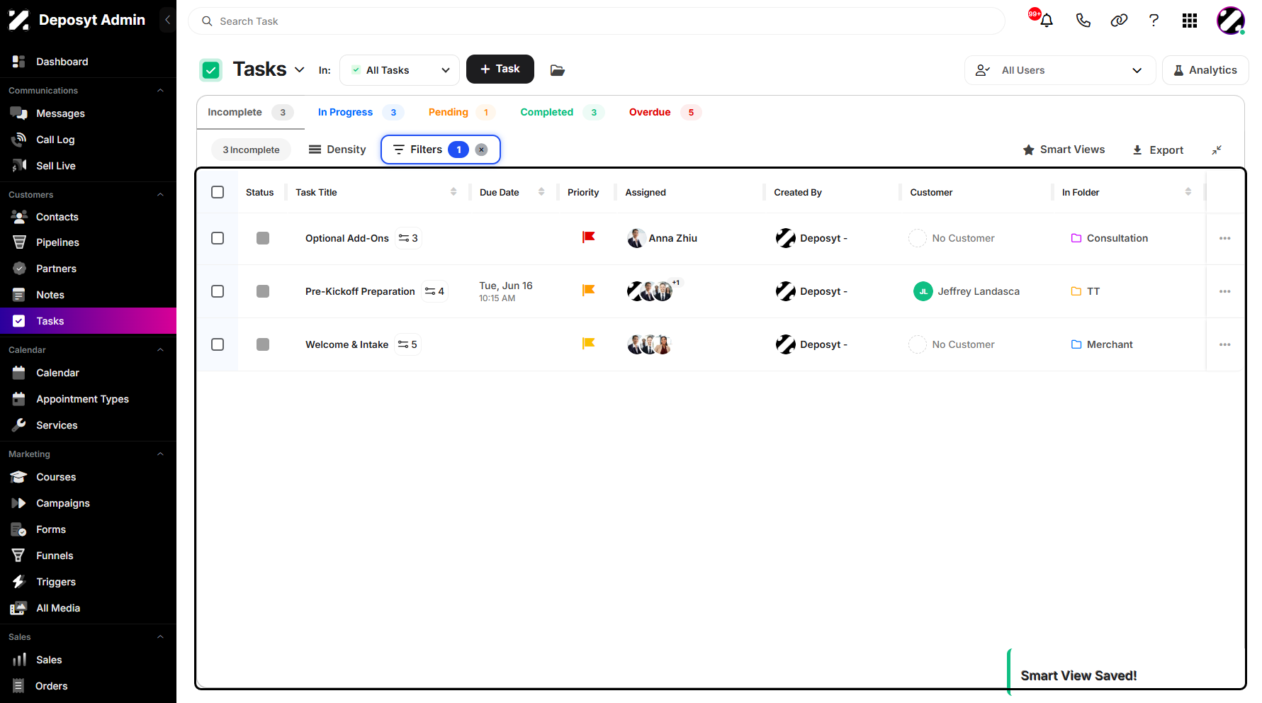 Step 15: You can now view your newly saved smart view.