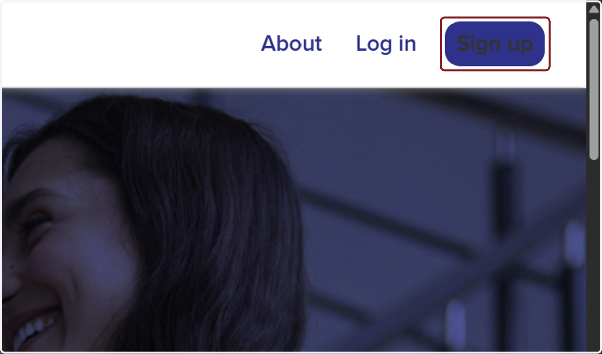 Click on Sign up