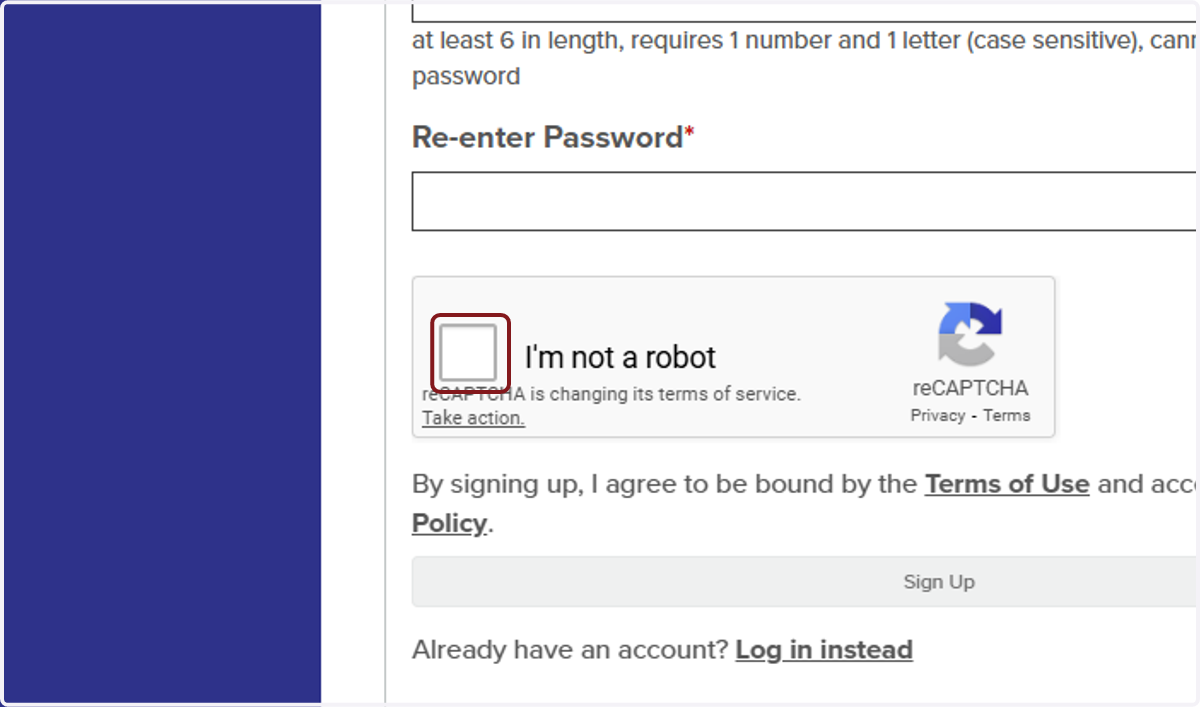 Click on I'm not a robot