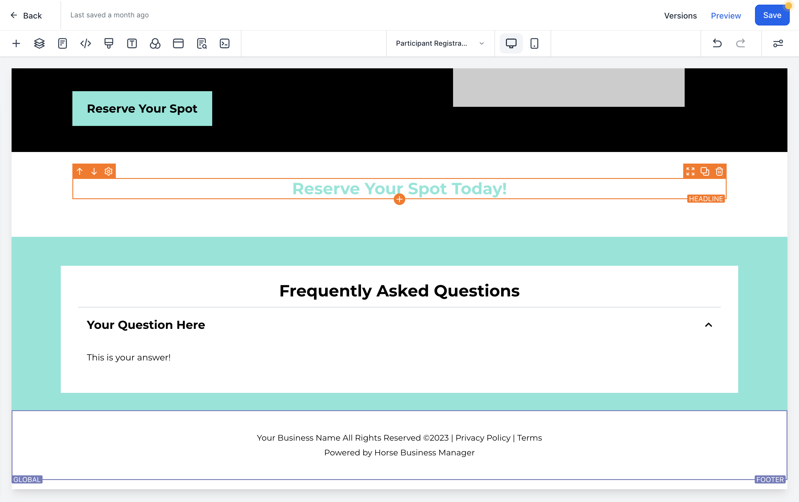 Find the location of your funnel where you want to place your Order Form and select the Add Element button