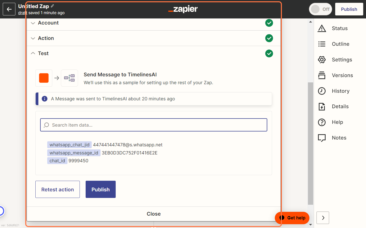 Test and Publish your Zap