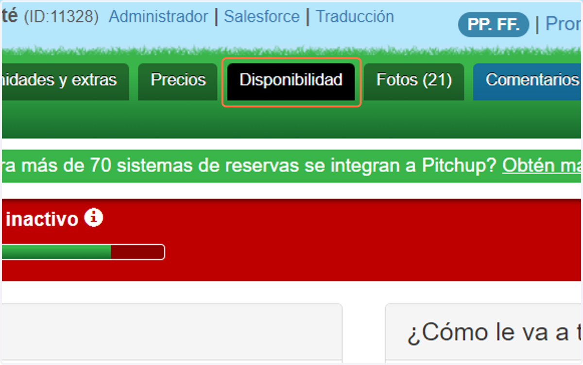 Haz clic en la pestaña «Disponibilidad».