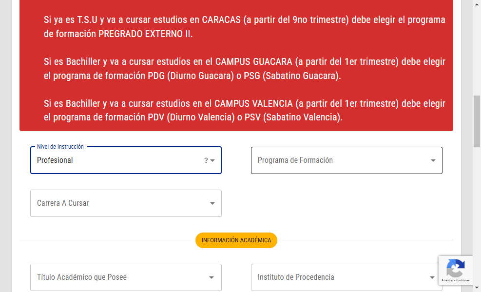 Selecciona tu Programa de Formación