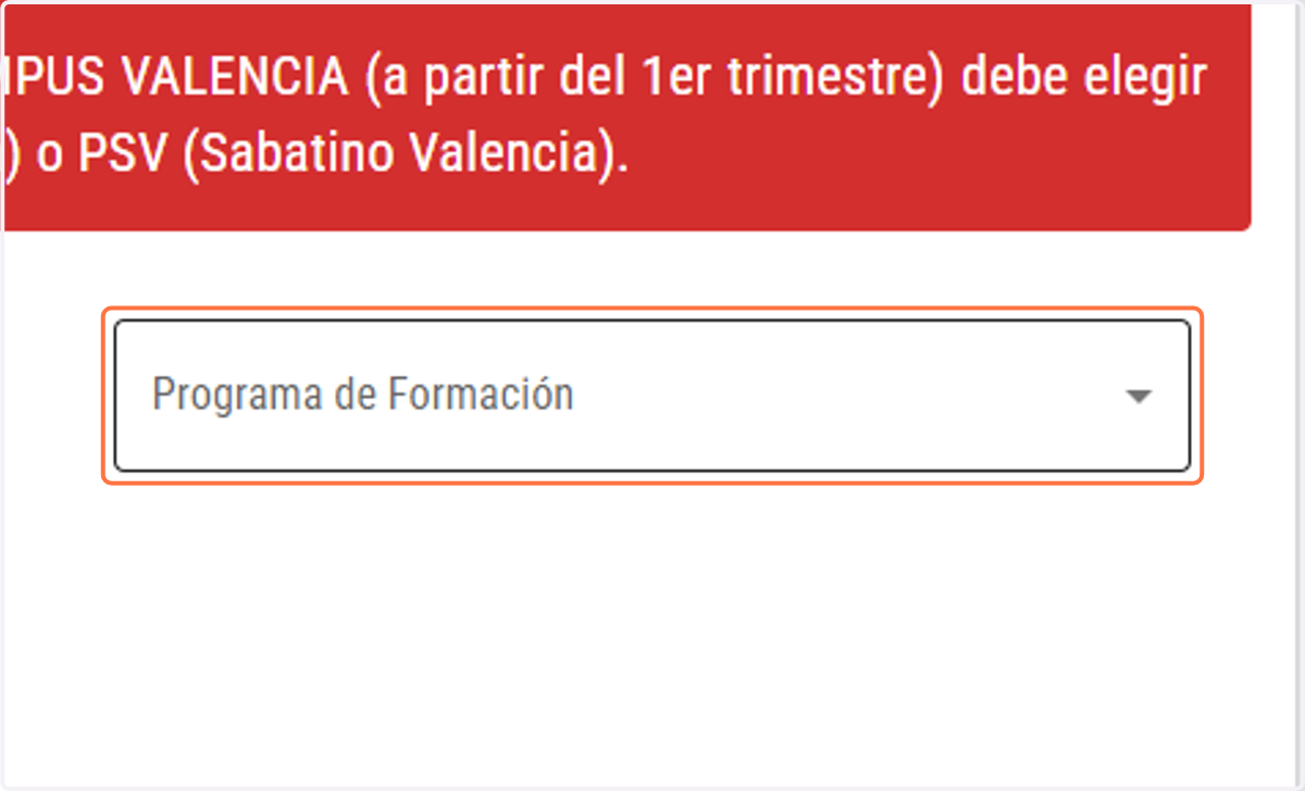 Selecciona tu Programa de Formación