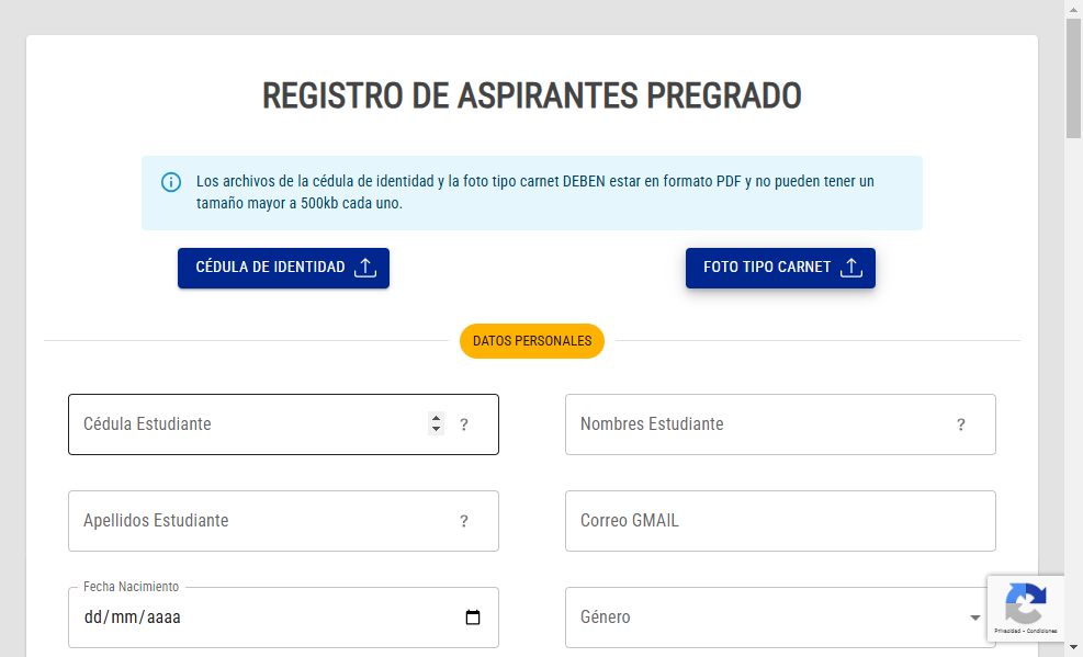Escribe tu Número de Cédula