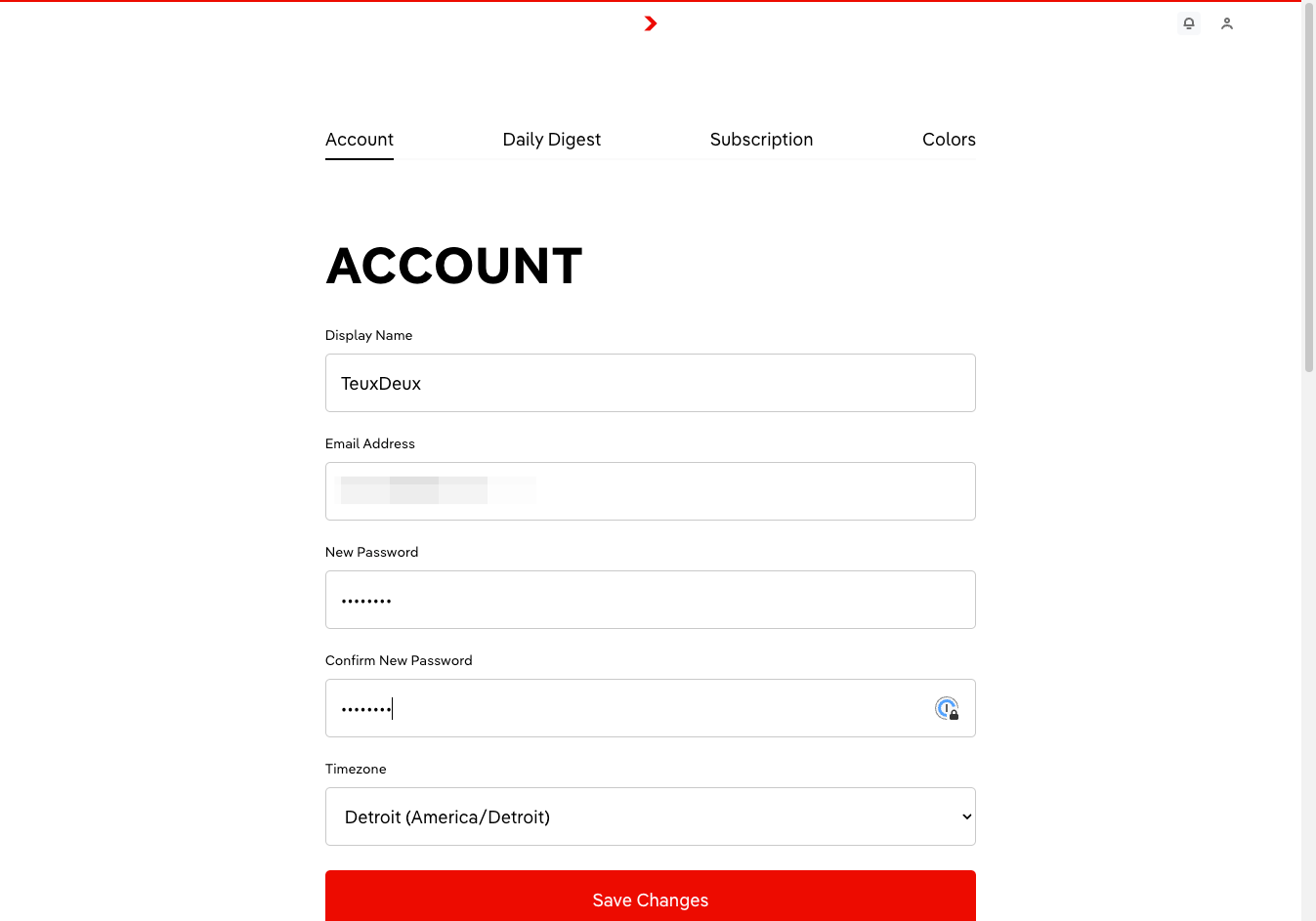 Confirm your new password