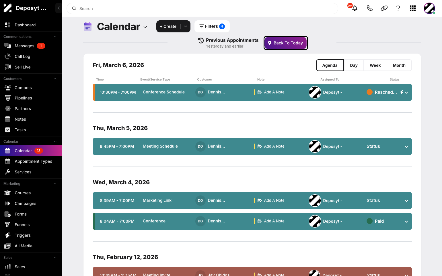 Step 2: In the Archive section, click the ‘Back to Today’ button to return to today in the calendar.