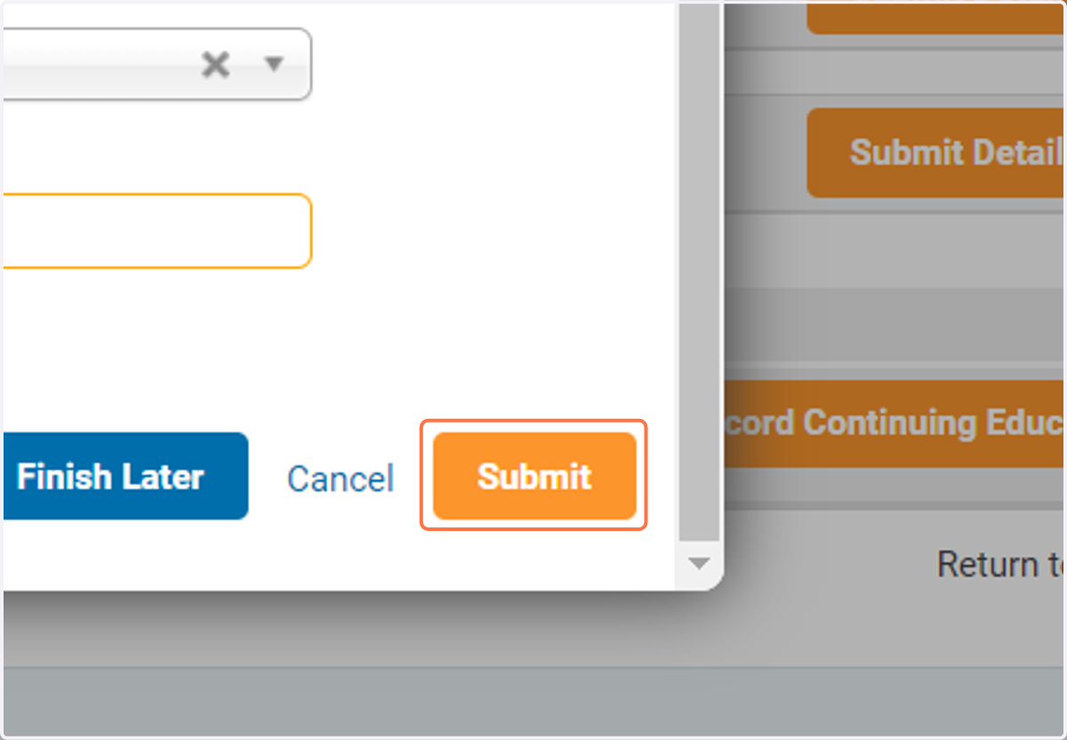 Once all fields are complete, click submit and the hours will be reflected on your application.