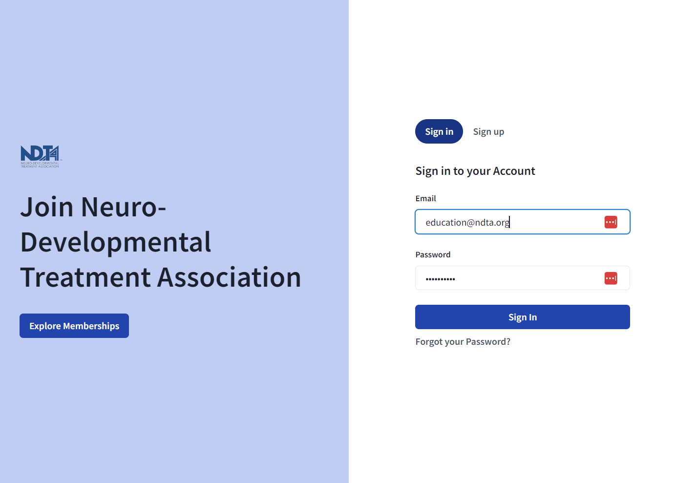 Sign into your account