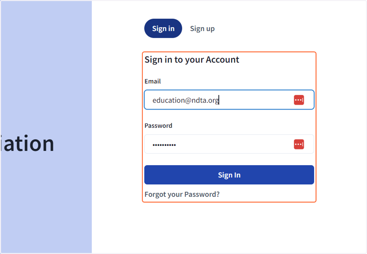 Sign into your account