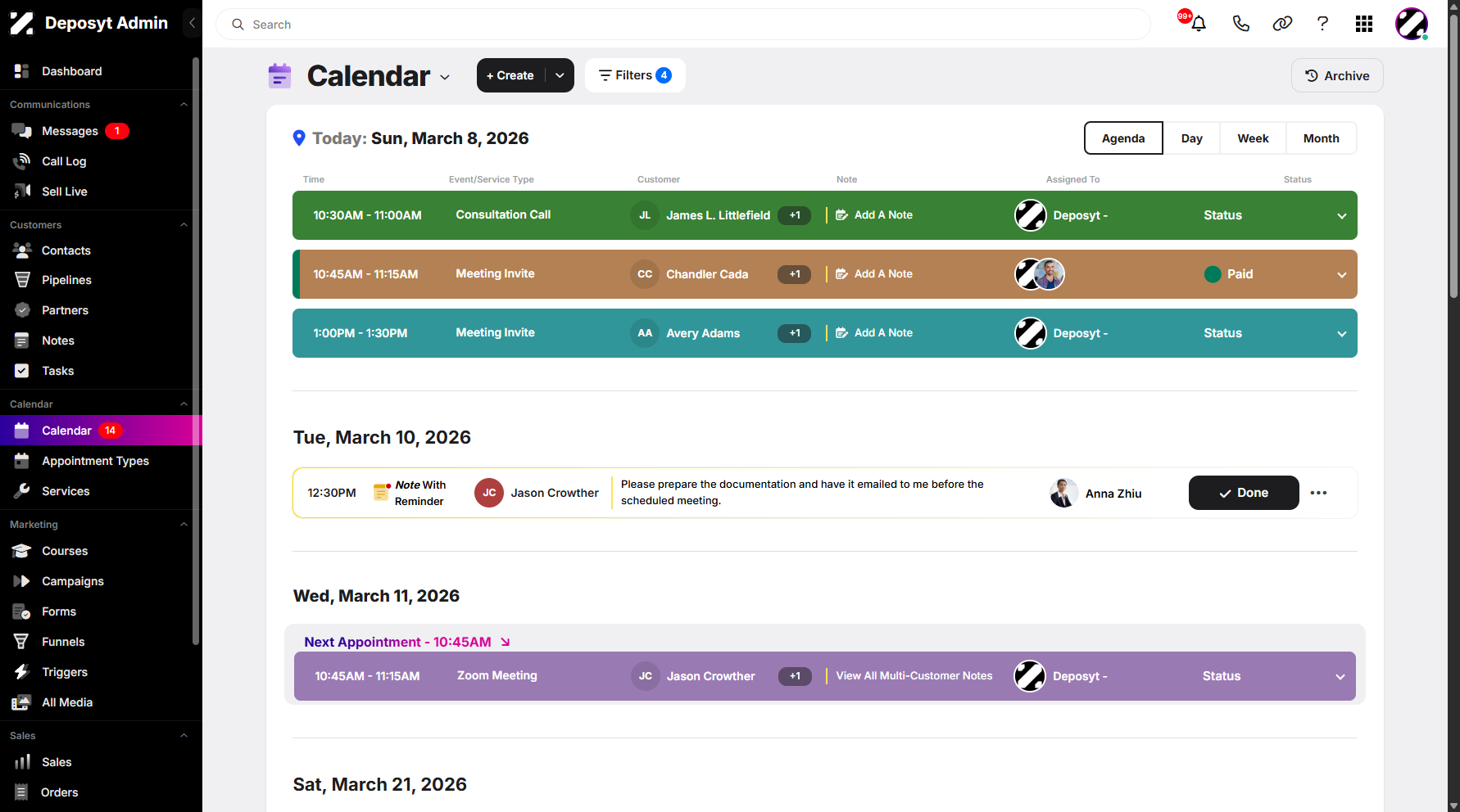 Step 1: On your Dashboard, navigate to the Calendar tab under the Calendar section.