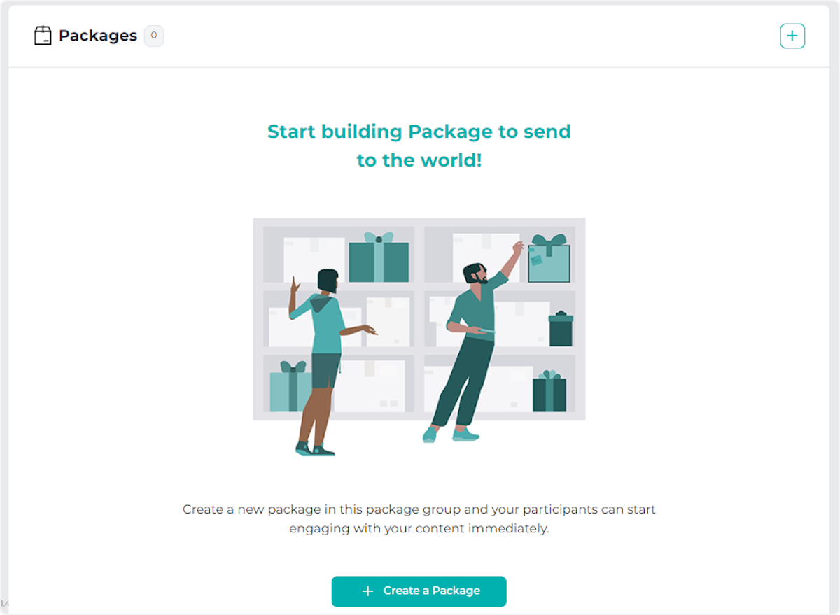 Click on Start building Package to send…