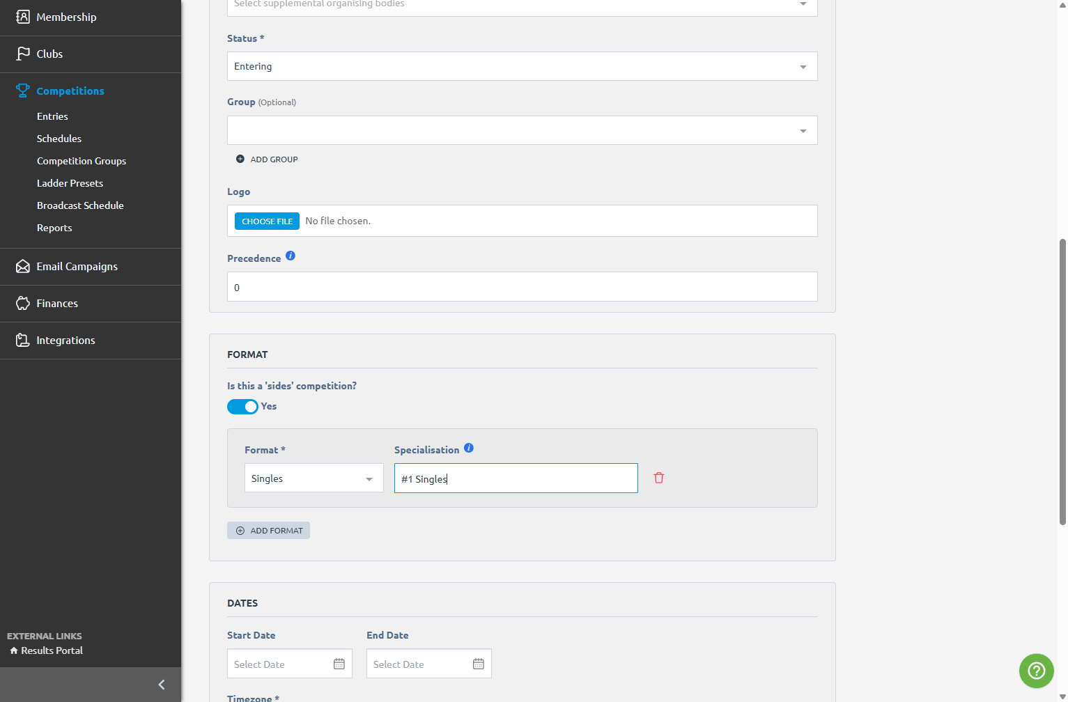 Click on ADD FORMAT