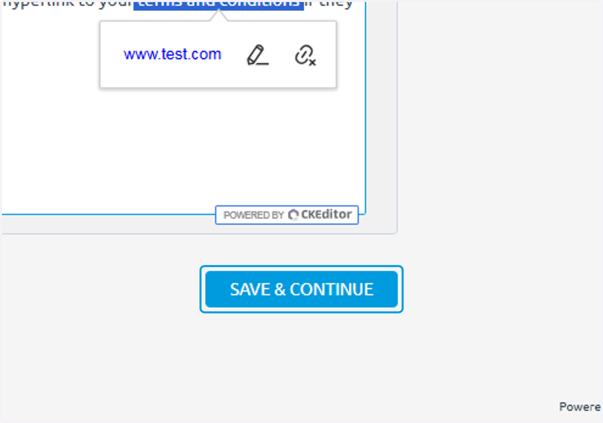 Click on SAVE & CONTINUE