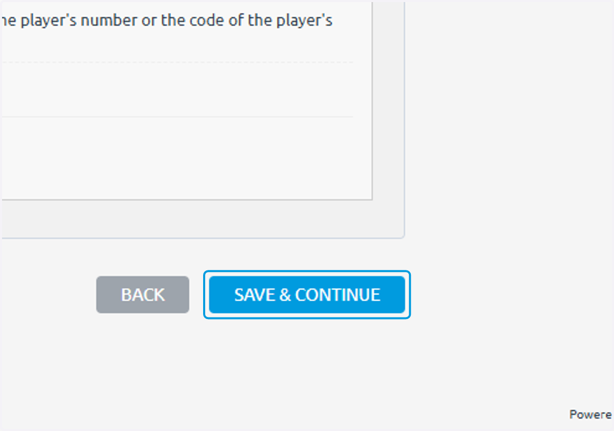 Click on SAVE & CONTINUE
