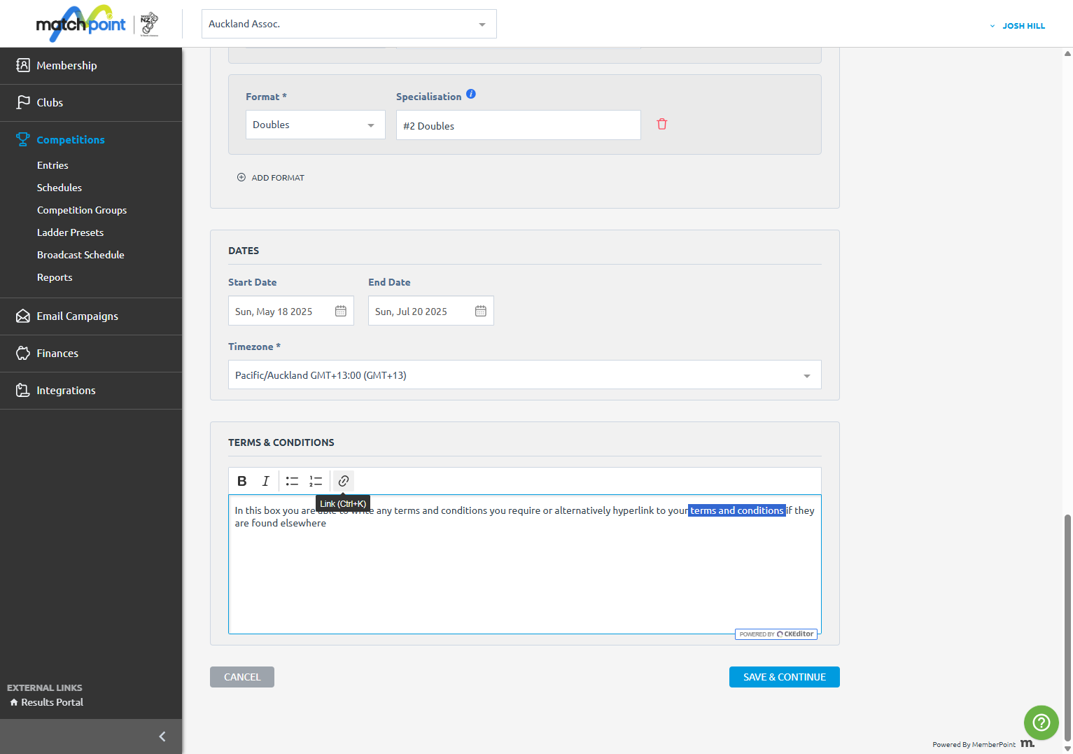 You are able to hyperlink to a different webpage if you like