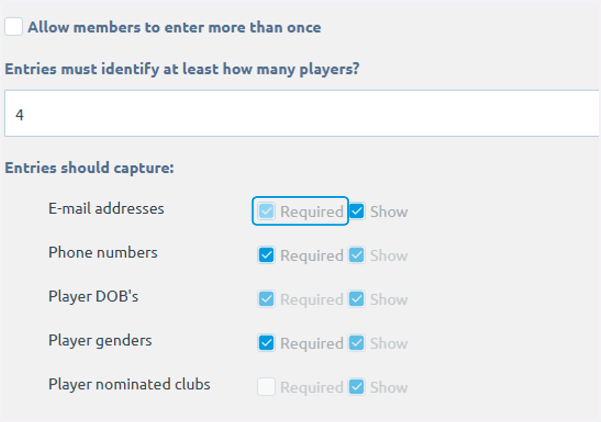 Uncheck Required for both email and phone number