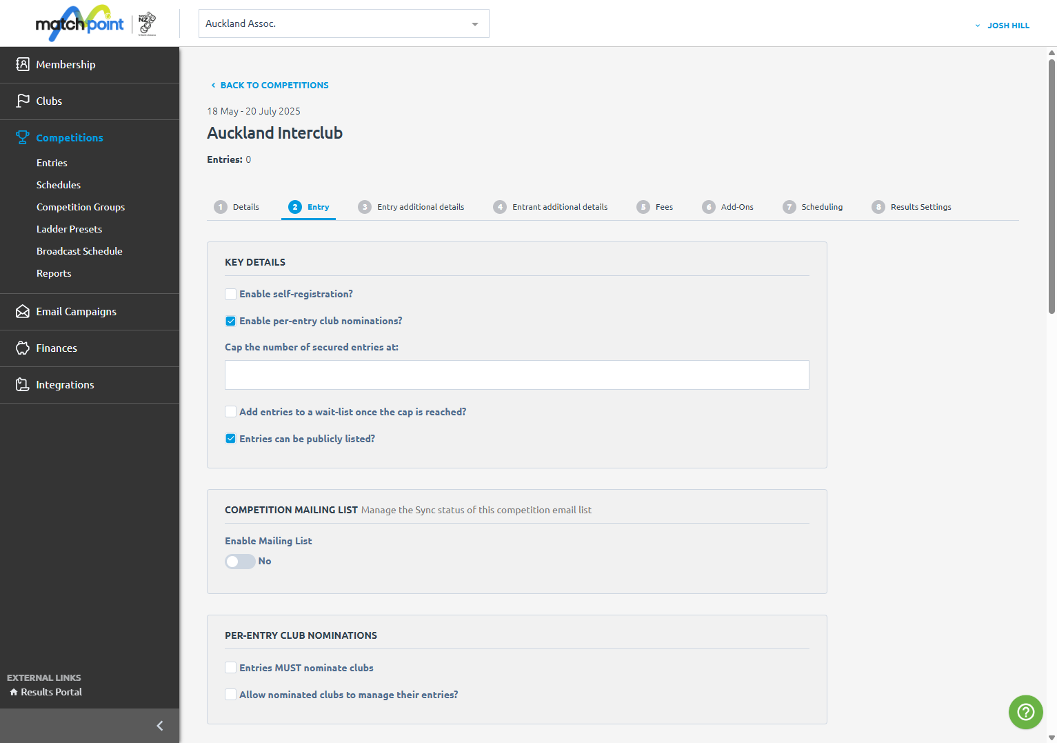 Click on Entries can be publicly listed?
