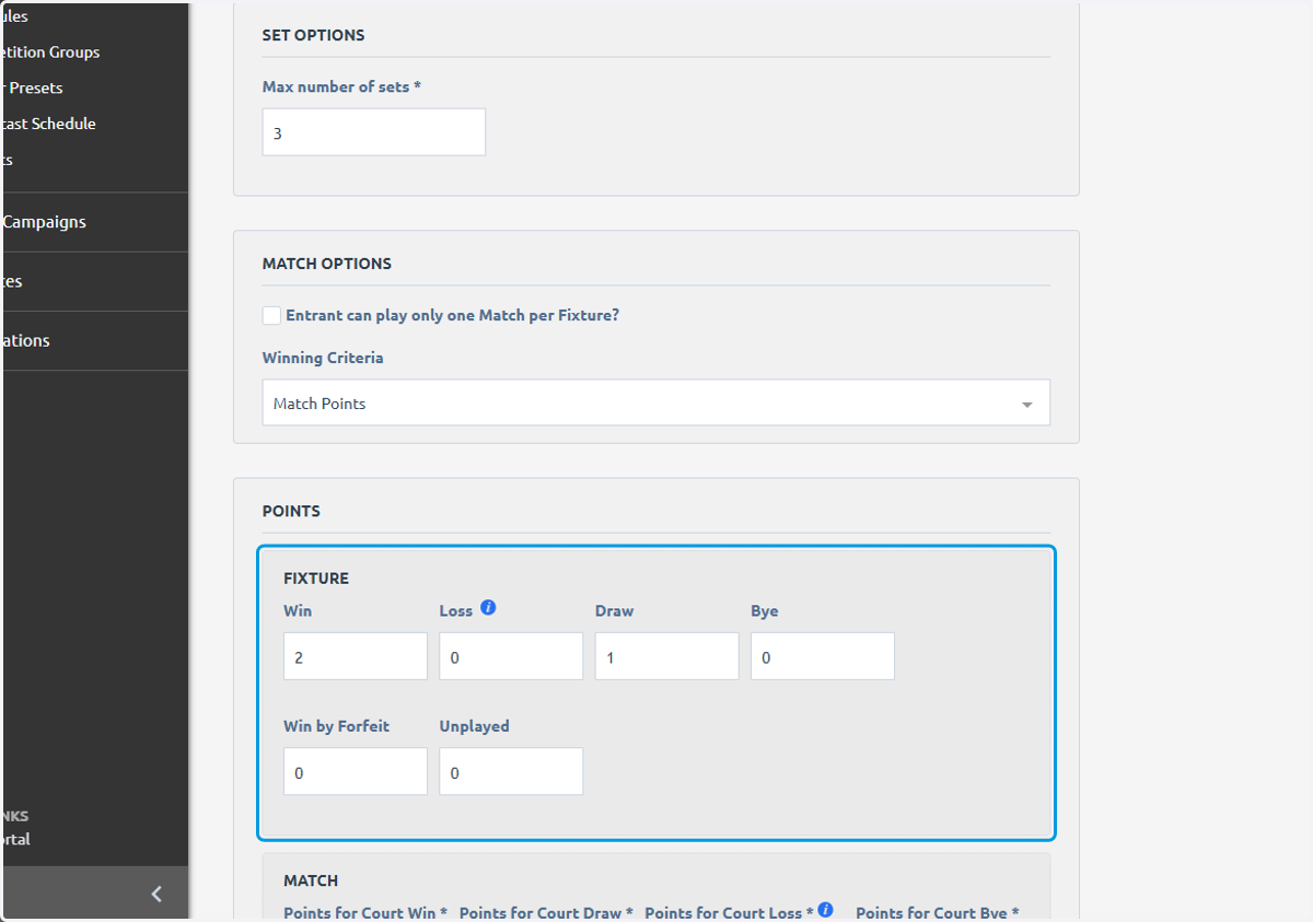 Click on FIXTURE…