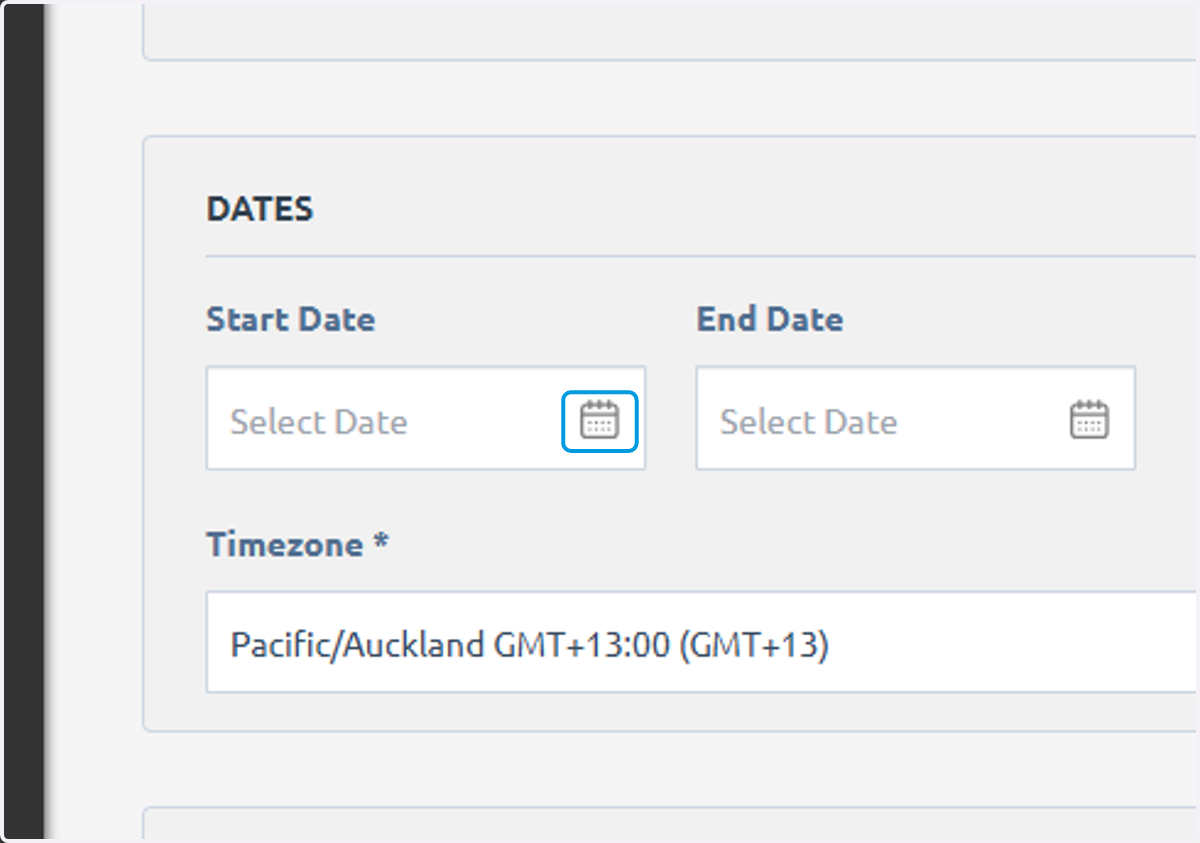 Click on start date