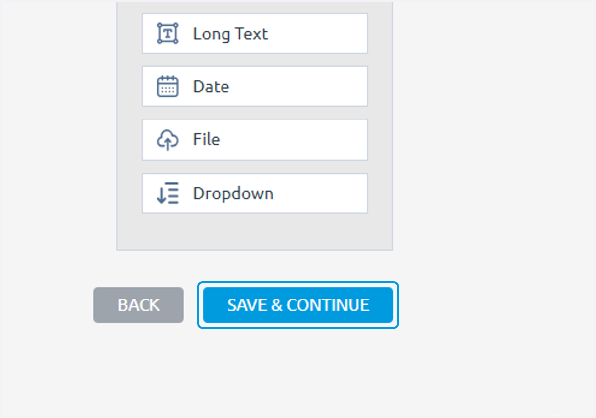Click on SAVE & CONTINUE