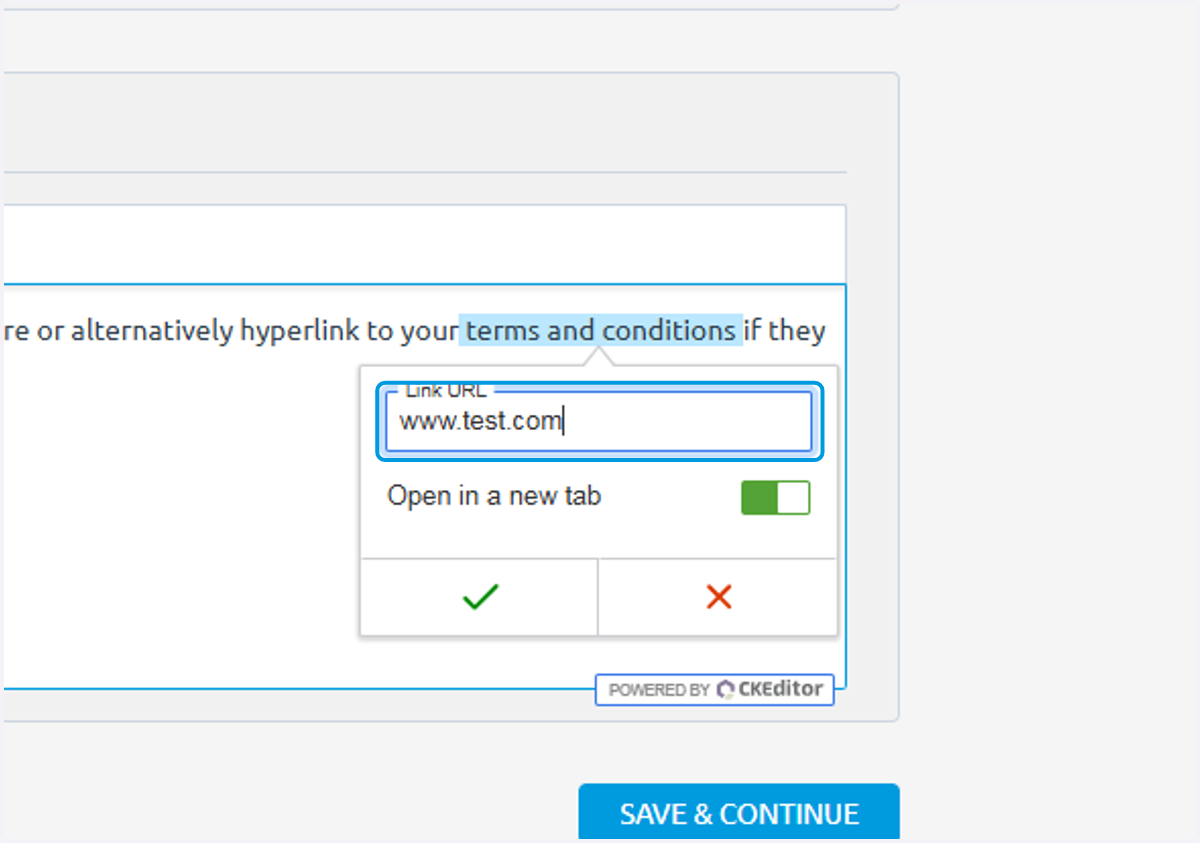 Type "www.test.com"