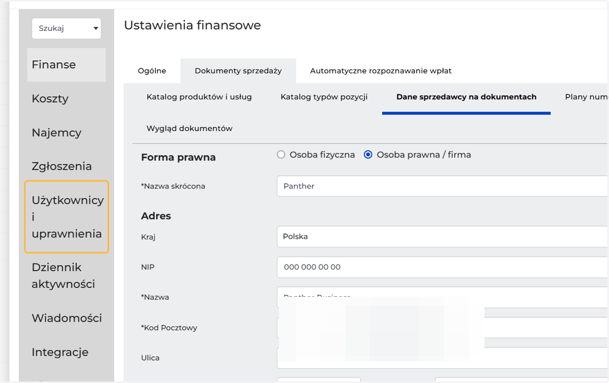 Przejdź do sekcji "Użytkownicy i uprawnienia"