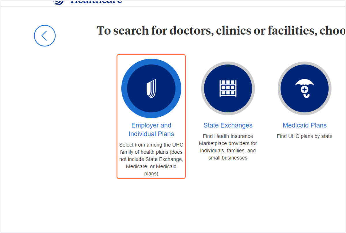Click on Employer and Individual Plans…