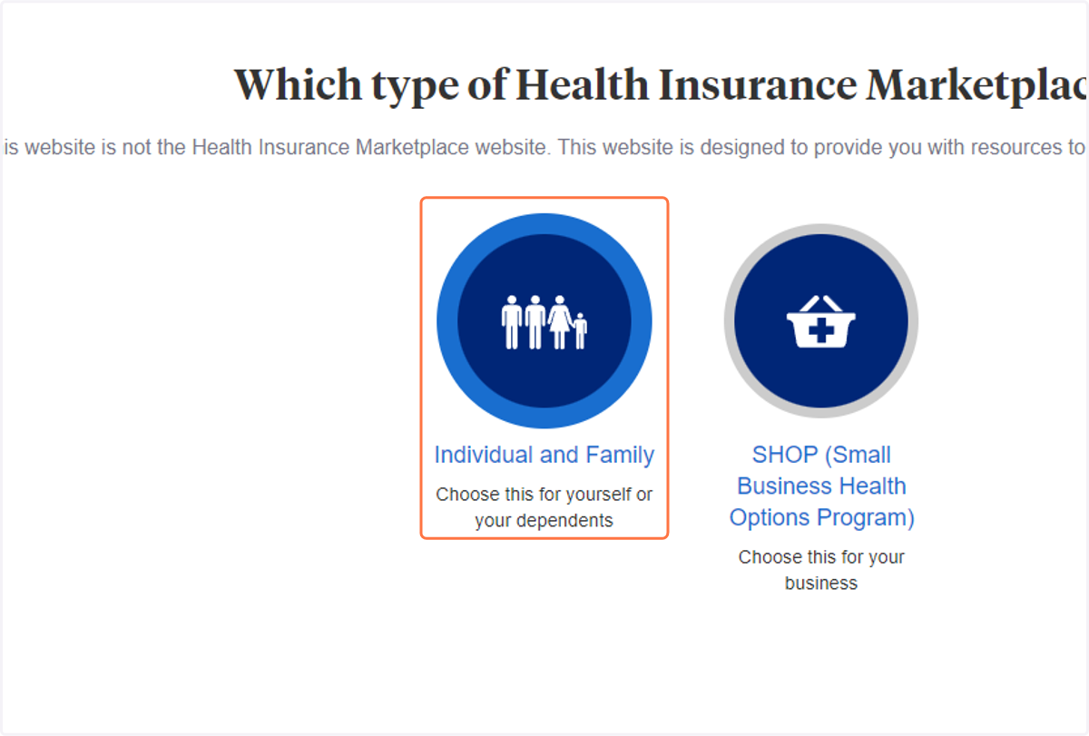Click on Individual and Family…