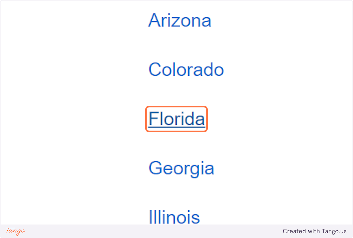 Click on Florida