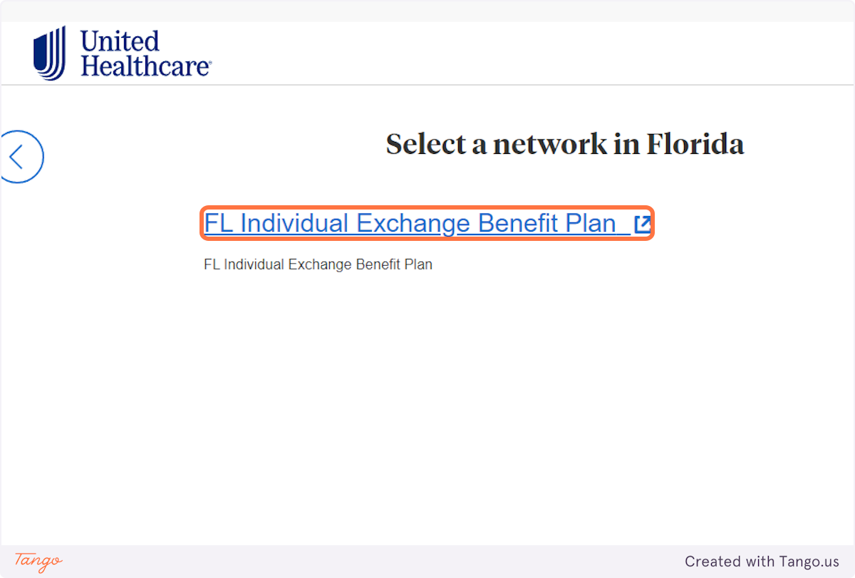 Click on FL Individual Exchange Benefit Plan  …