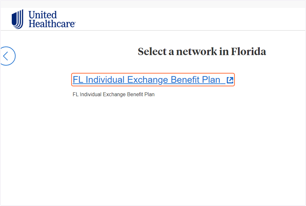 Click on FL Individual Exchange Benefit Plan …