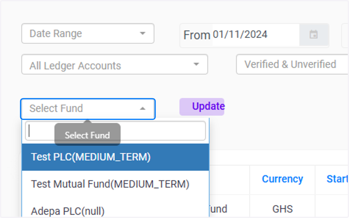 Click on Select Fund