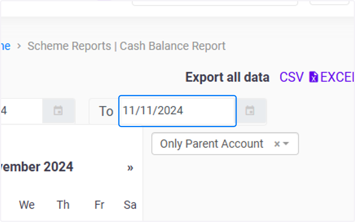 Selecting a date