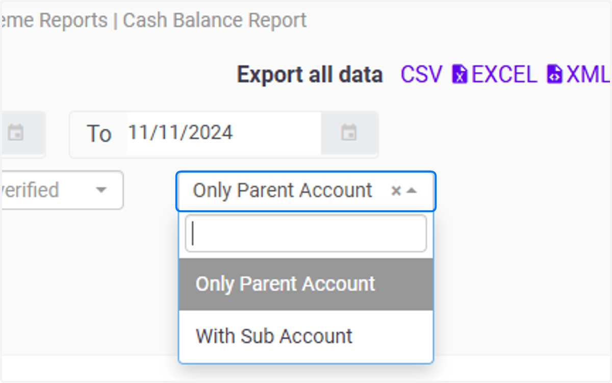 Click on Only Parent Account