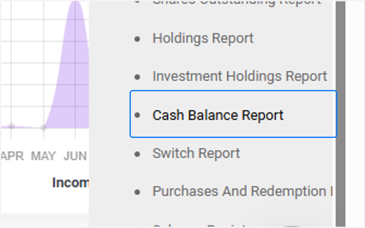 Click on Cash Balance Report
