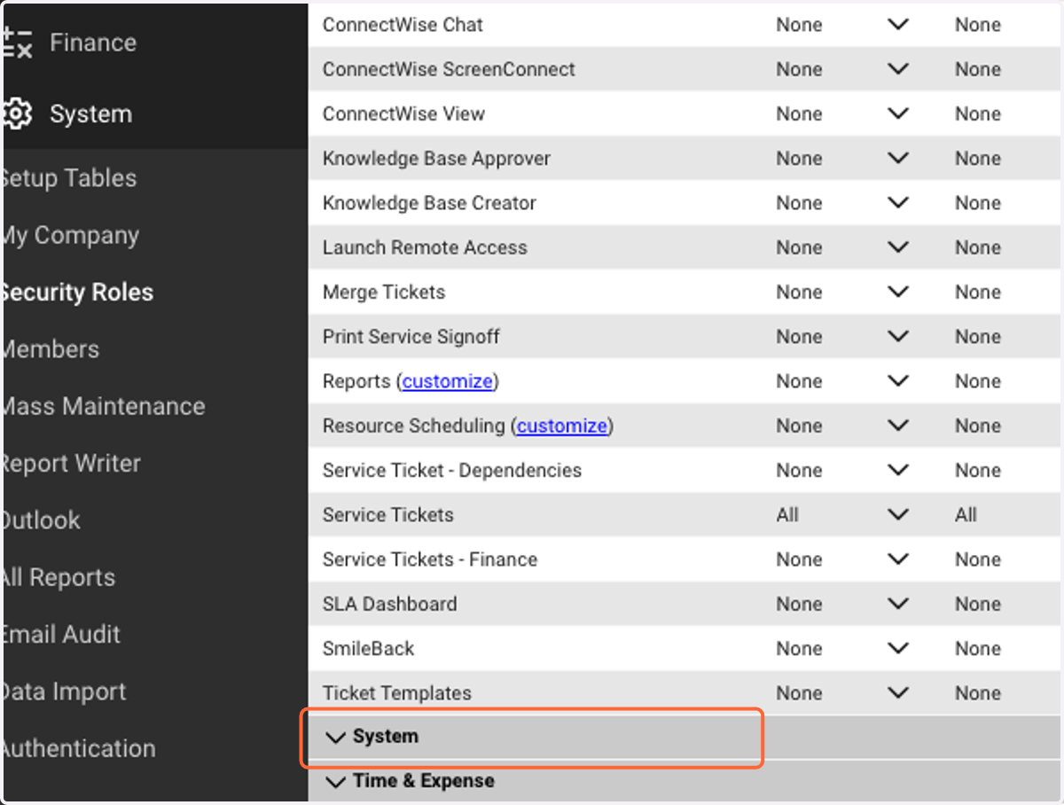 Click on System