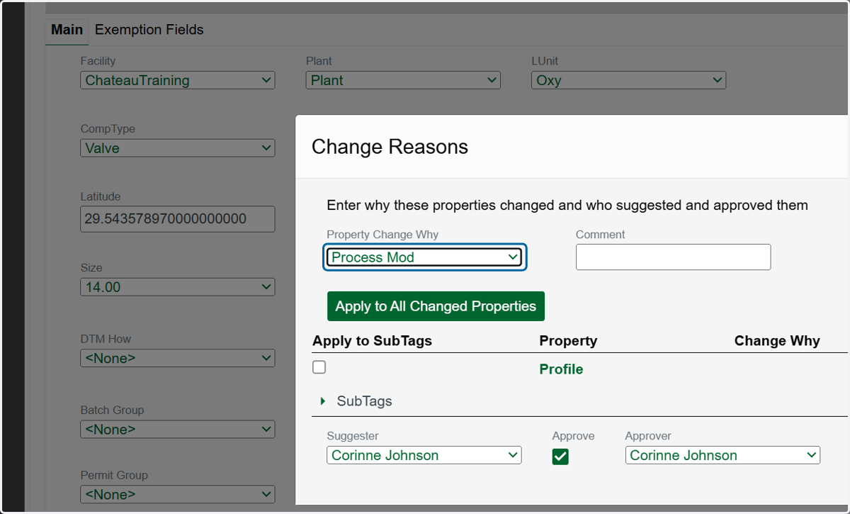 Select the reason for deactivation in the Profile Change Why dropdown.