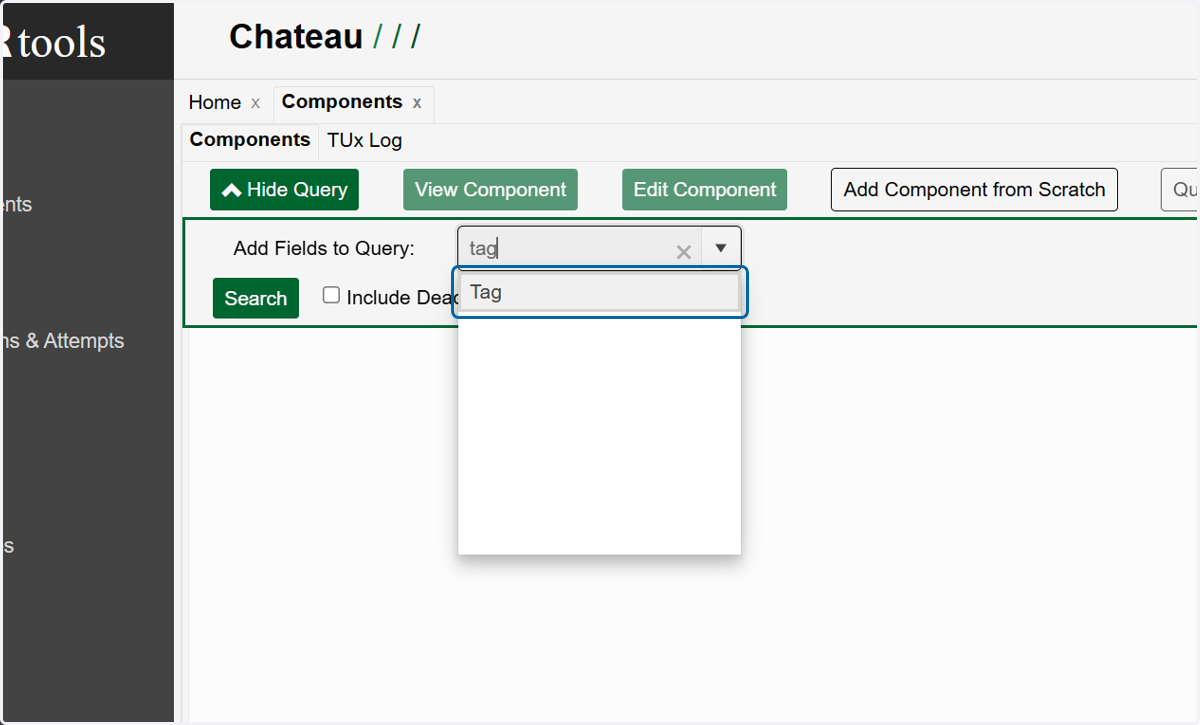 Click on the Tag option in the drop down.