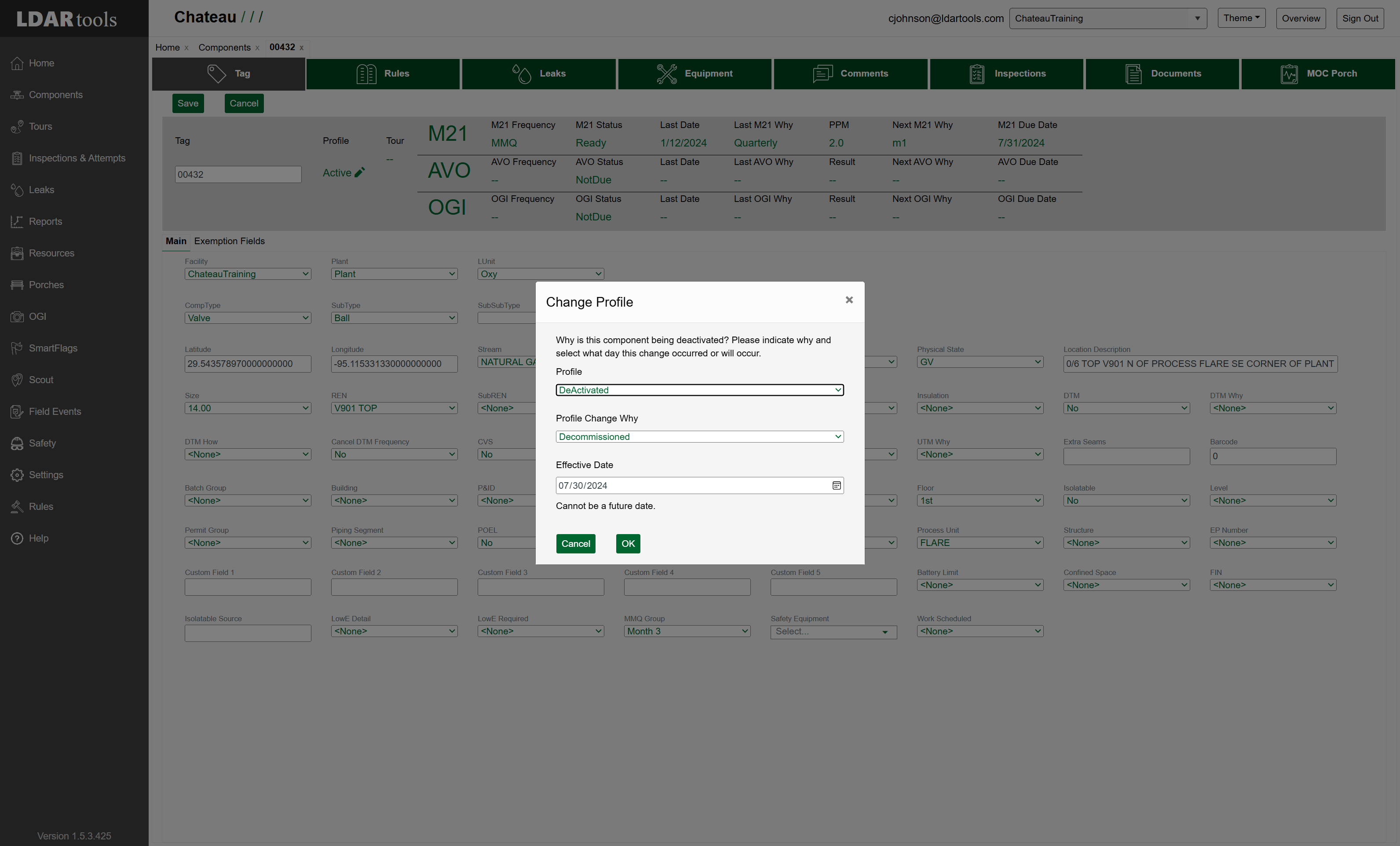 Select DeActivated in the Profile dropdown.