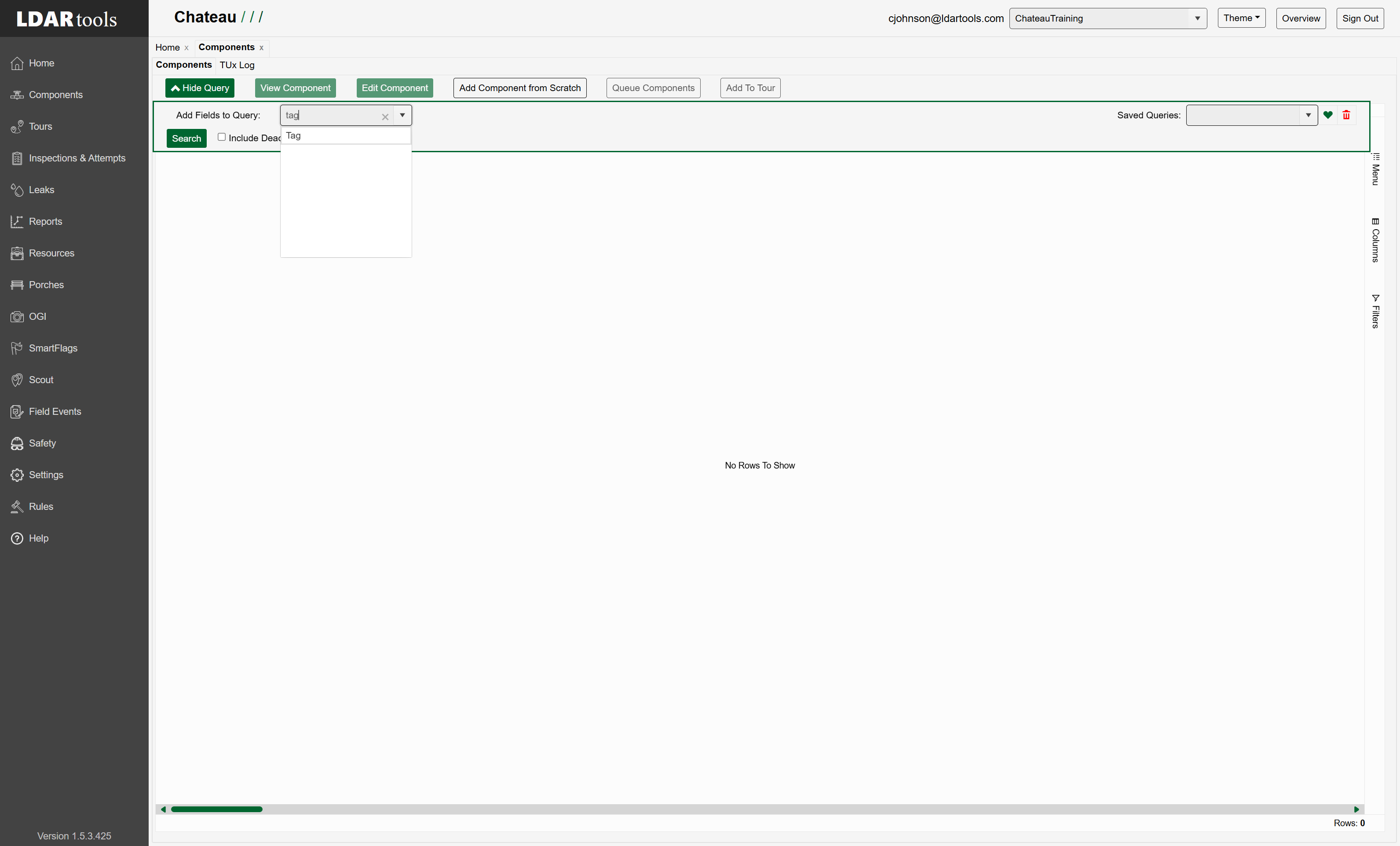 Type "tag" in the in the query field.